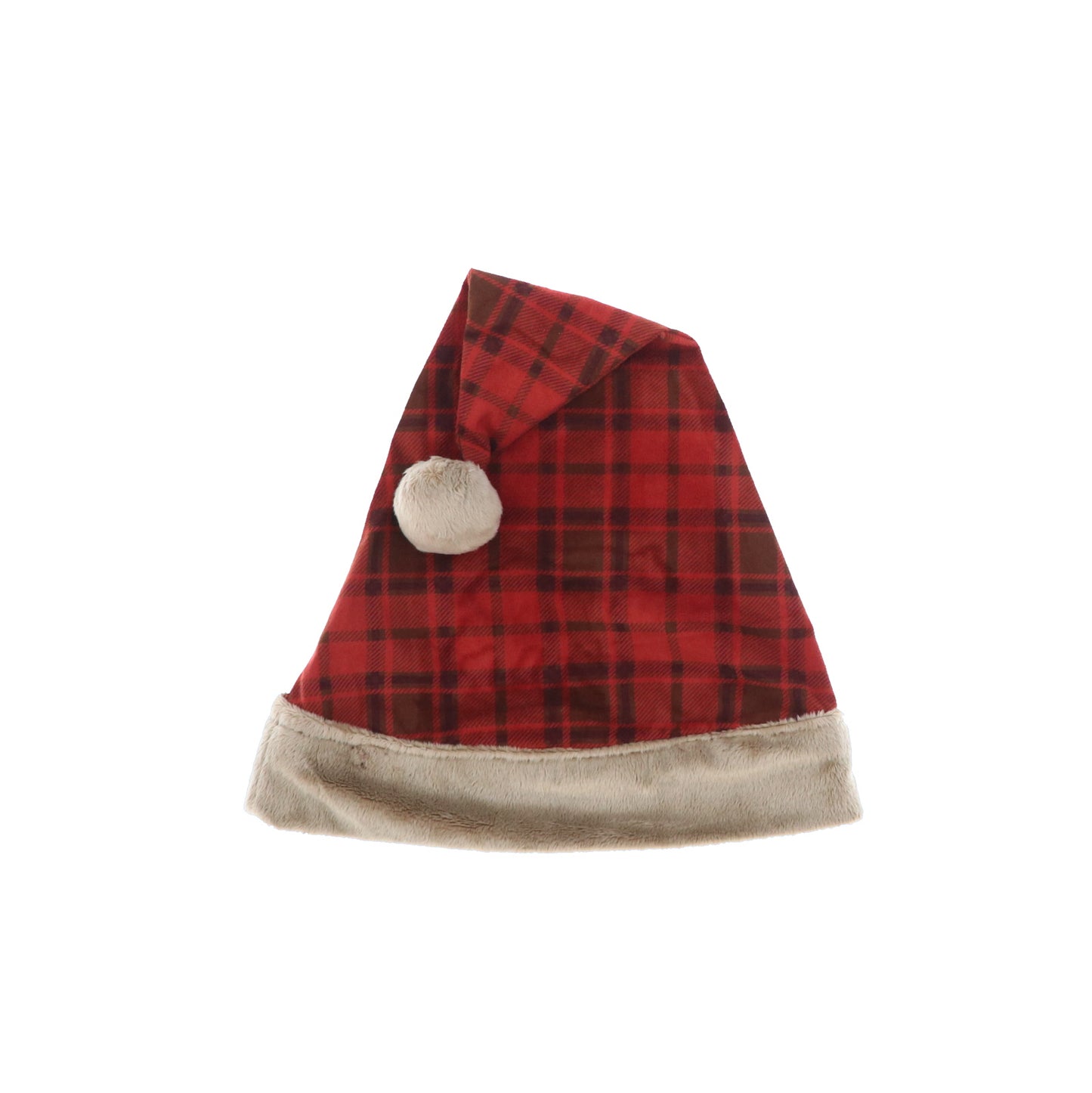 Carstens Red Plaid Bear Santa Hat
