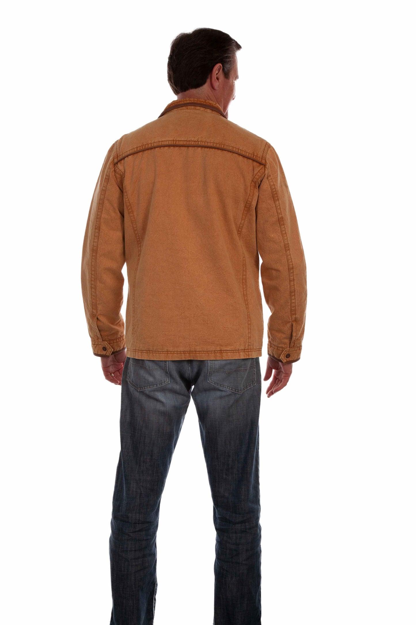 Scully Western Men's Zip Front Lightweight Pockets Jacket in Tan