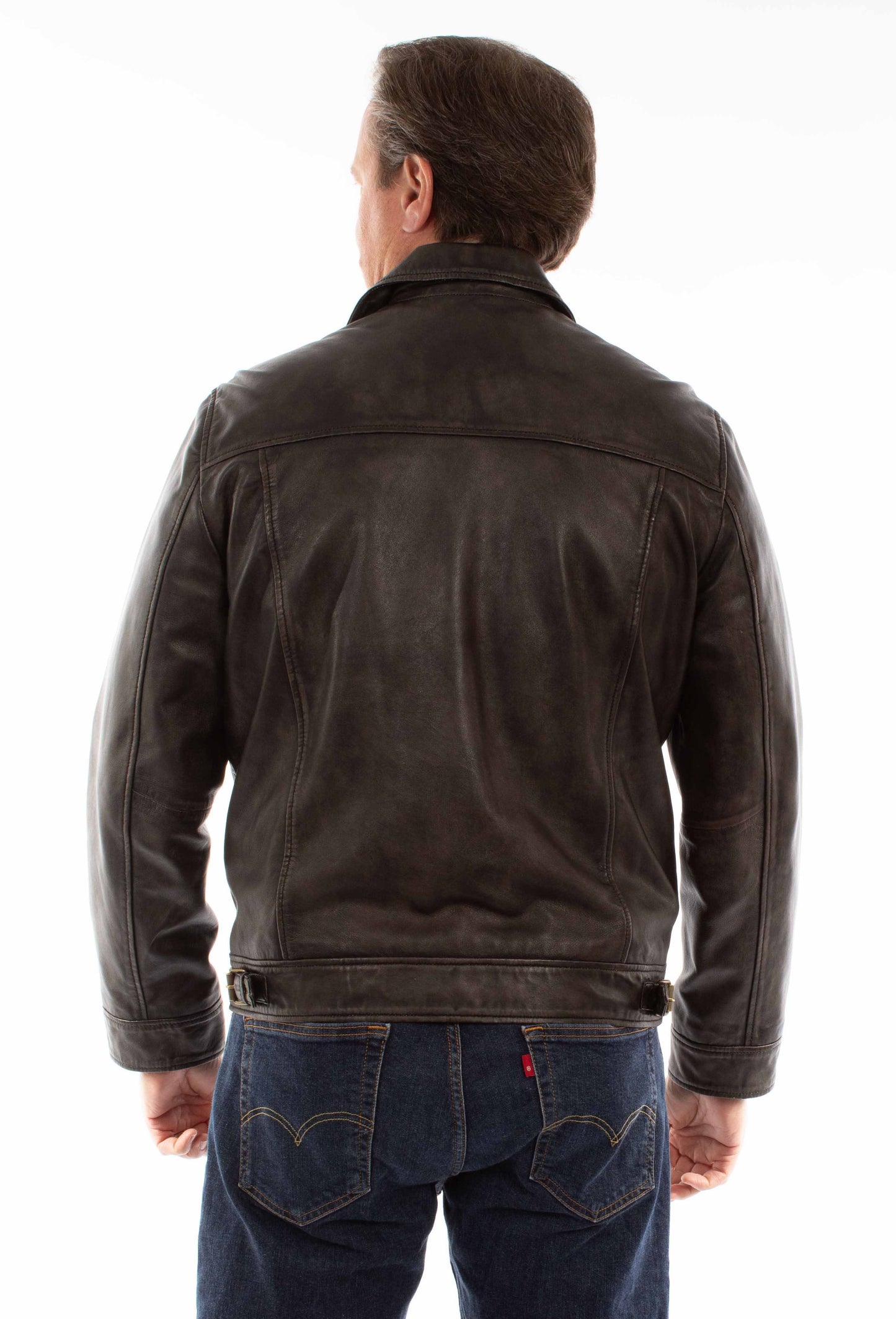 Scully Western Men's Leather Bomber Zip Front Jacket in Black