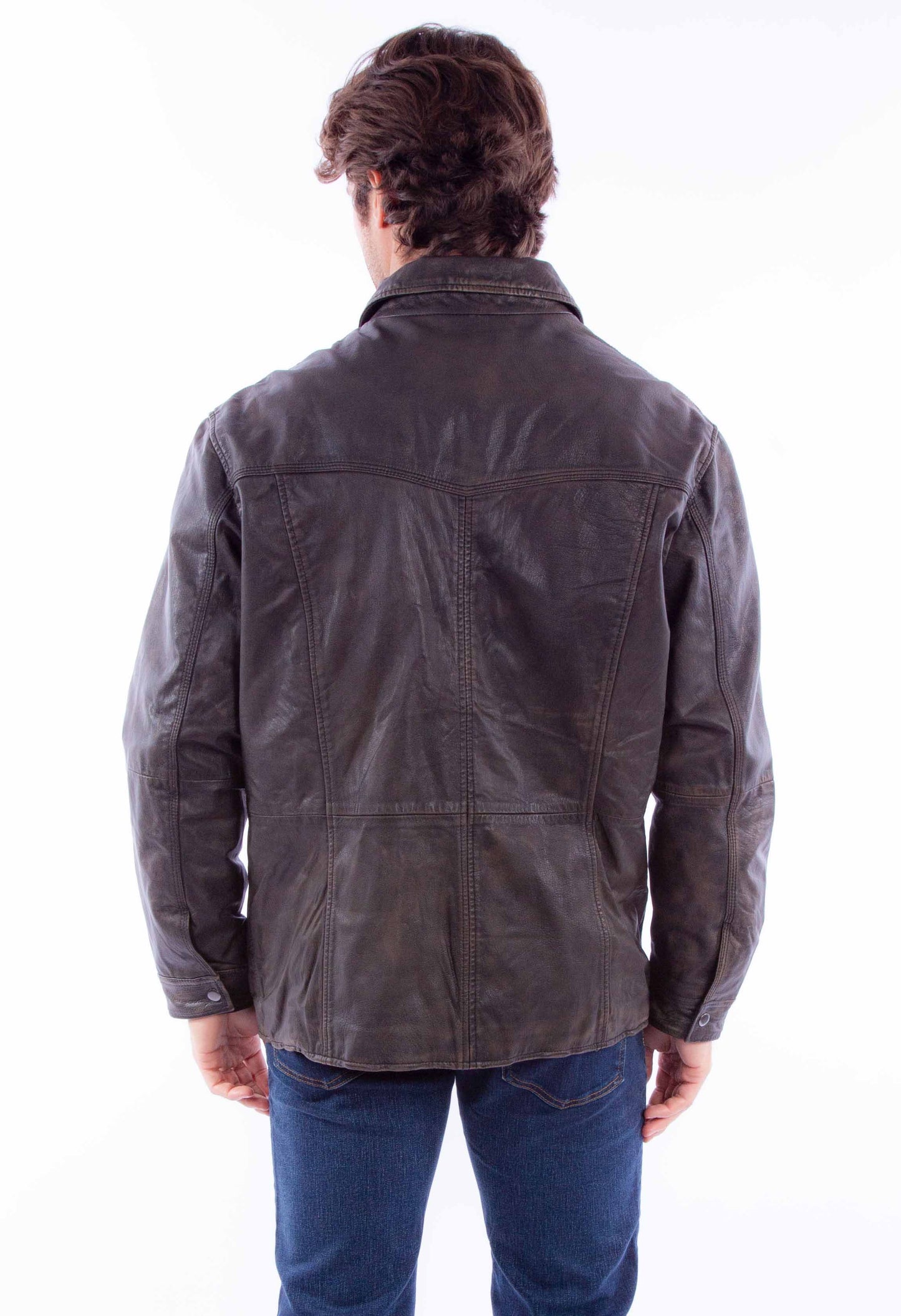 Scully Men's Leather Shirt Jacket in Black
