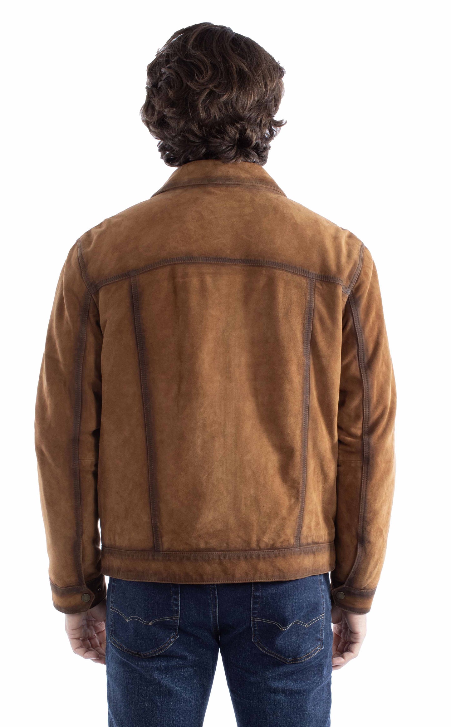 Scully Western Men's Leather Snap Front Collar Jacket in Brown