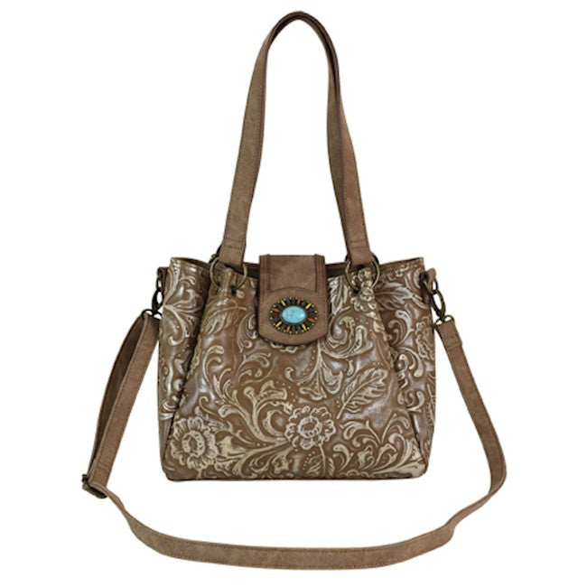 Catchfly Studio Floral Embossed Shoulder Bag