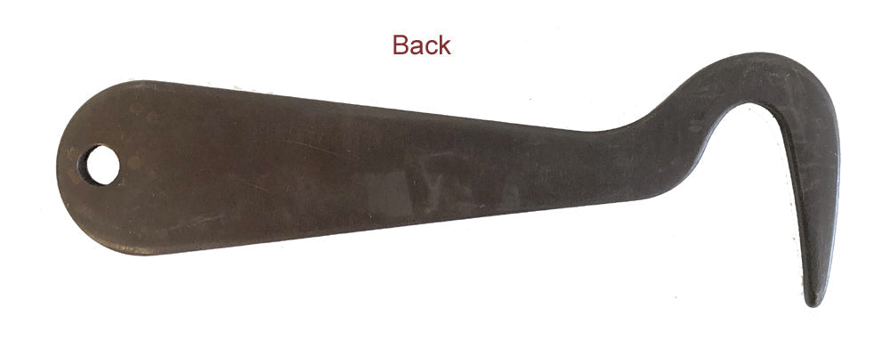 Plain back of hoof pick on a white background