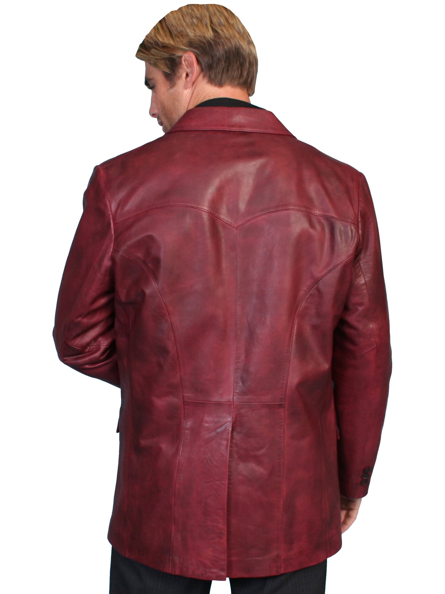 Scully Western Men's Lambskin Classic Blazer in Black Cherry