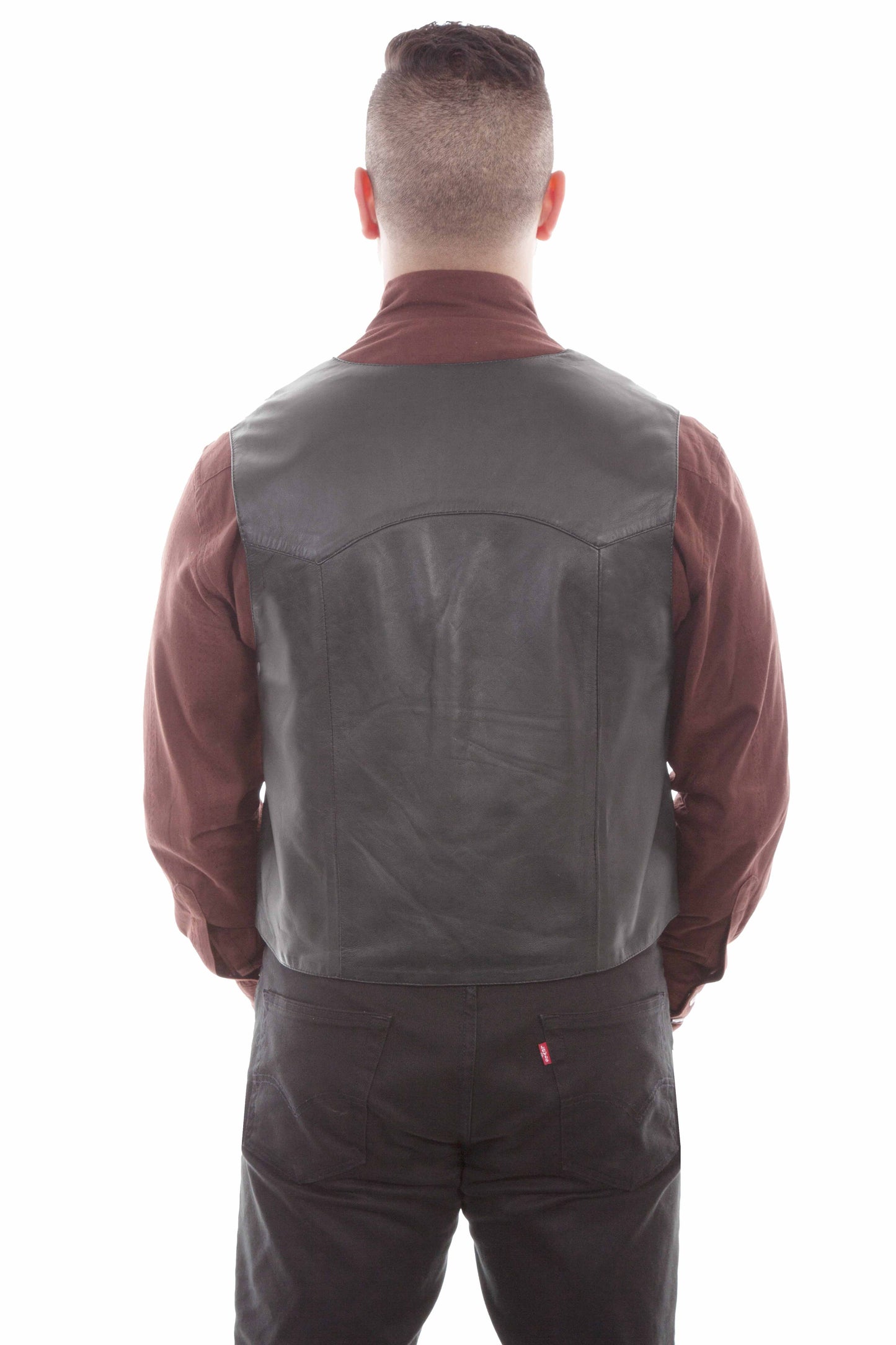 Scully Men's Soft Touch Lambskin Lapel Vest in Black