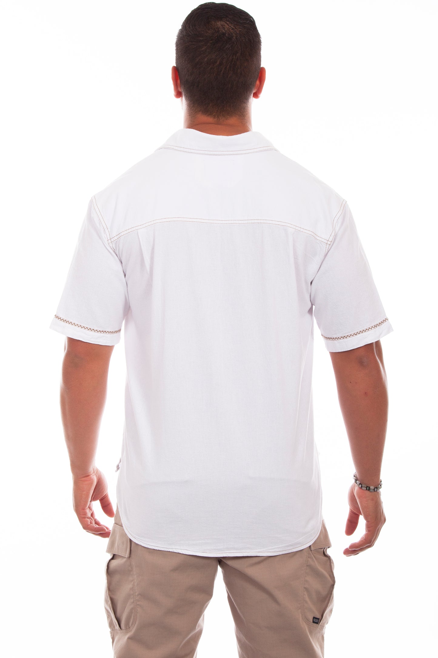 Scully Western Men's Short Sleeve Voyager Shirt in White