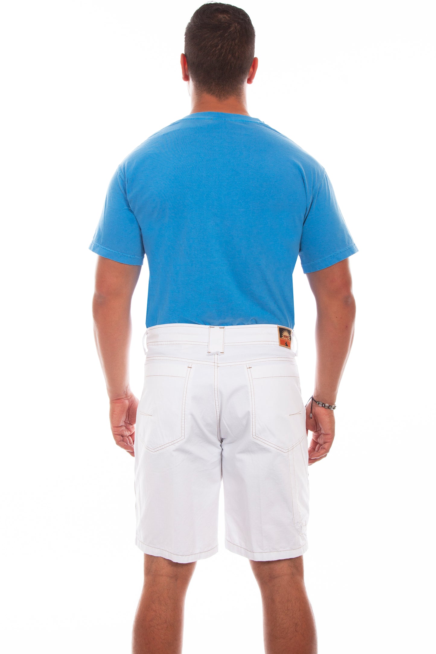 Scully Western Men's Vista Fly Cotton Shorts in White