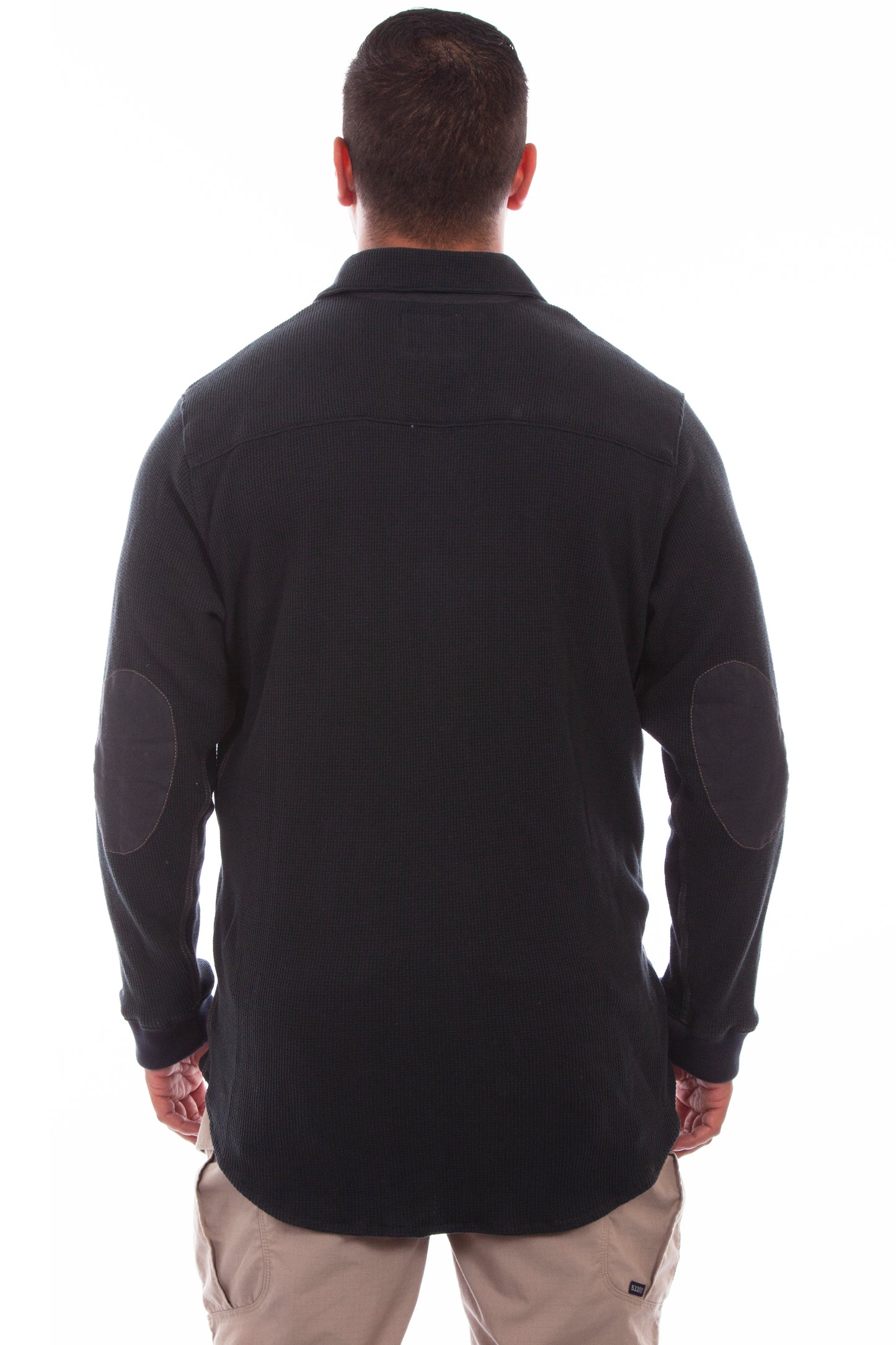 Scully Western Men's Thermal Knit Button Shirt in Black