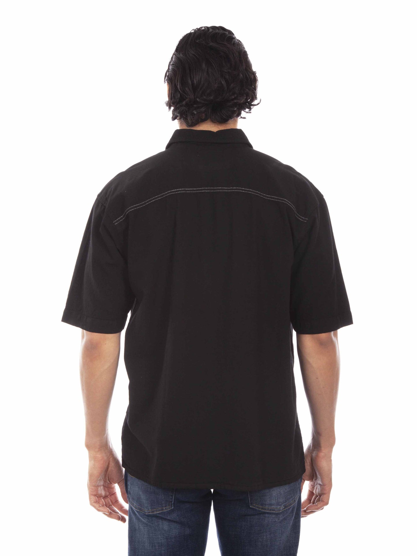 Scully Western Men's The Ranger Embroidered Shirt in Black