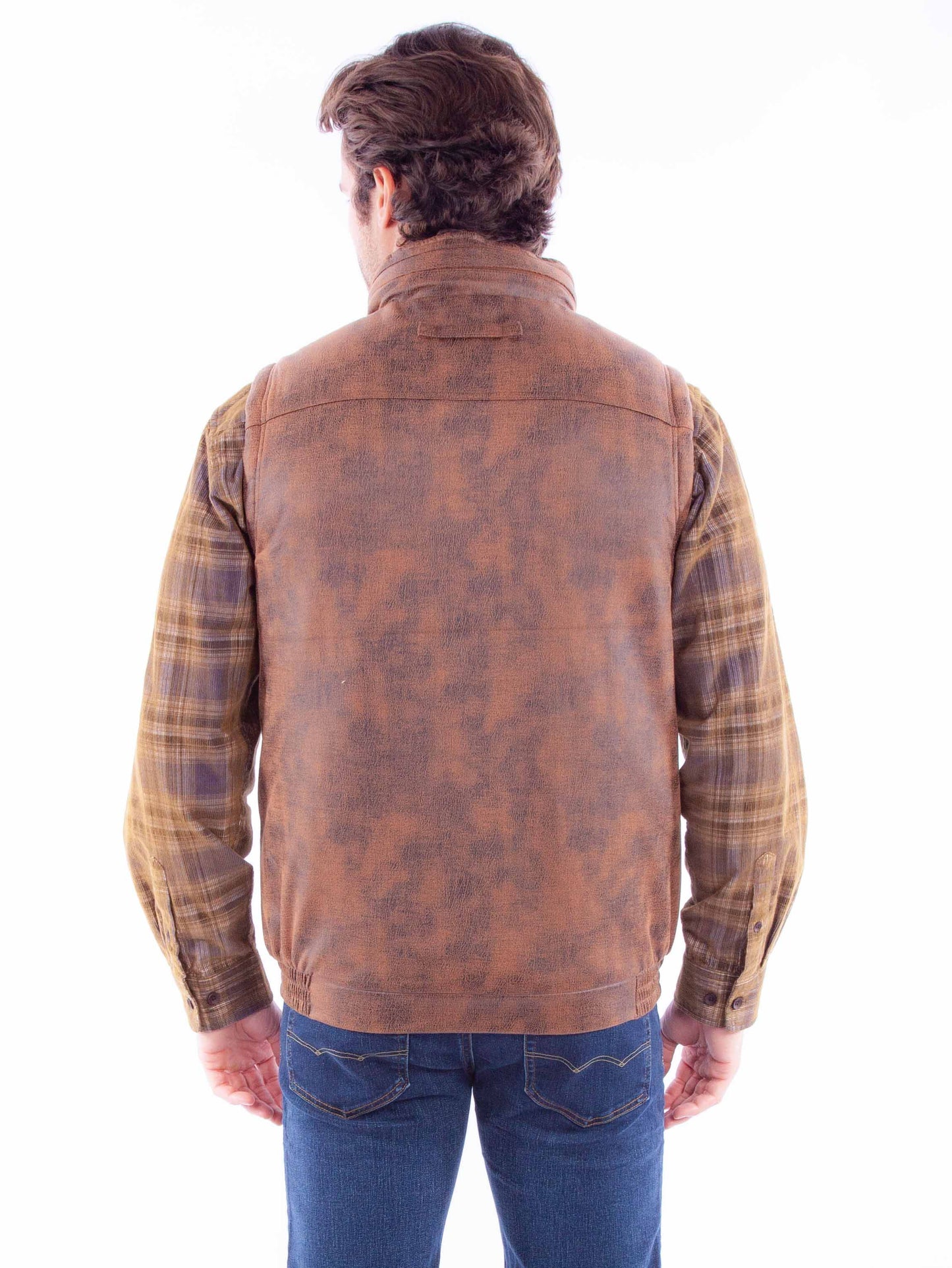 Scully Western Men's Moleskin Snap Front Vest in Brown