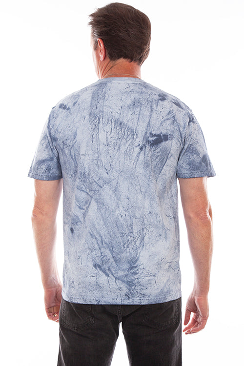 Scully Western Men's Ocean Mist Cotton T- Shirt in Blue