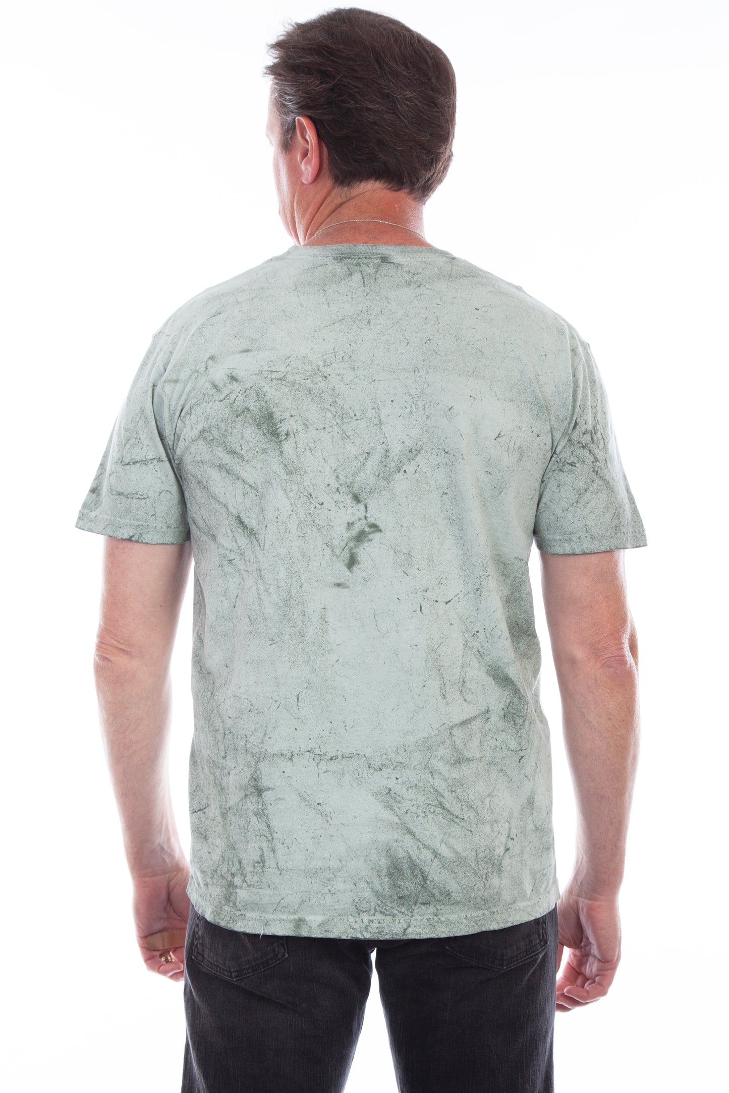 Scully Western Men's Ocean Mist Cotton T- Shirt in Green