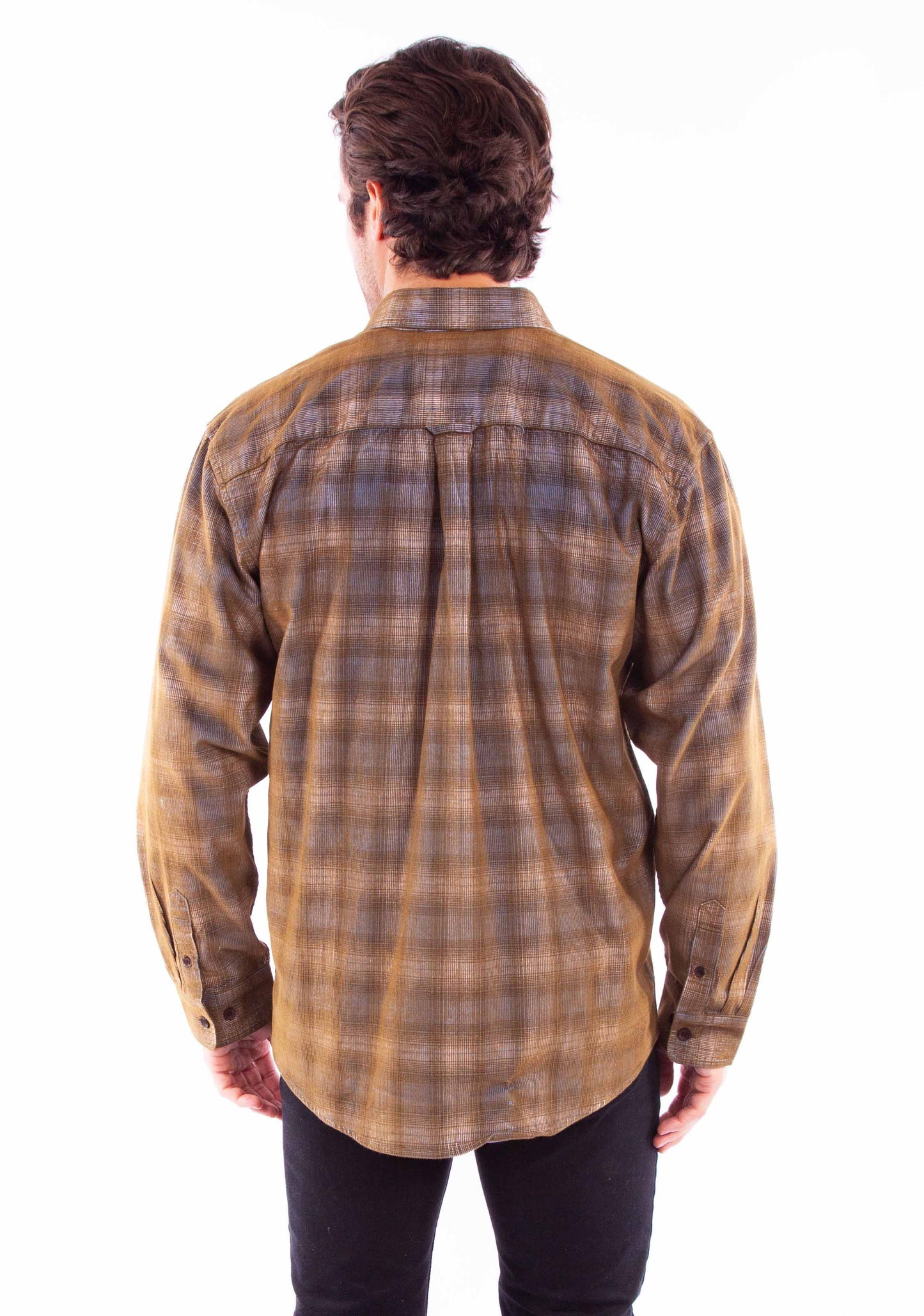 Scully Western Men's Sherpa Lined Shirt Jacket in Blue-Brown