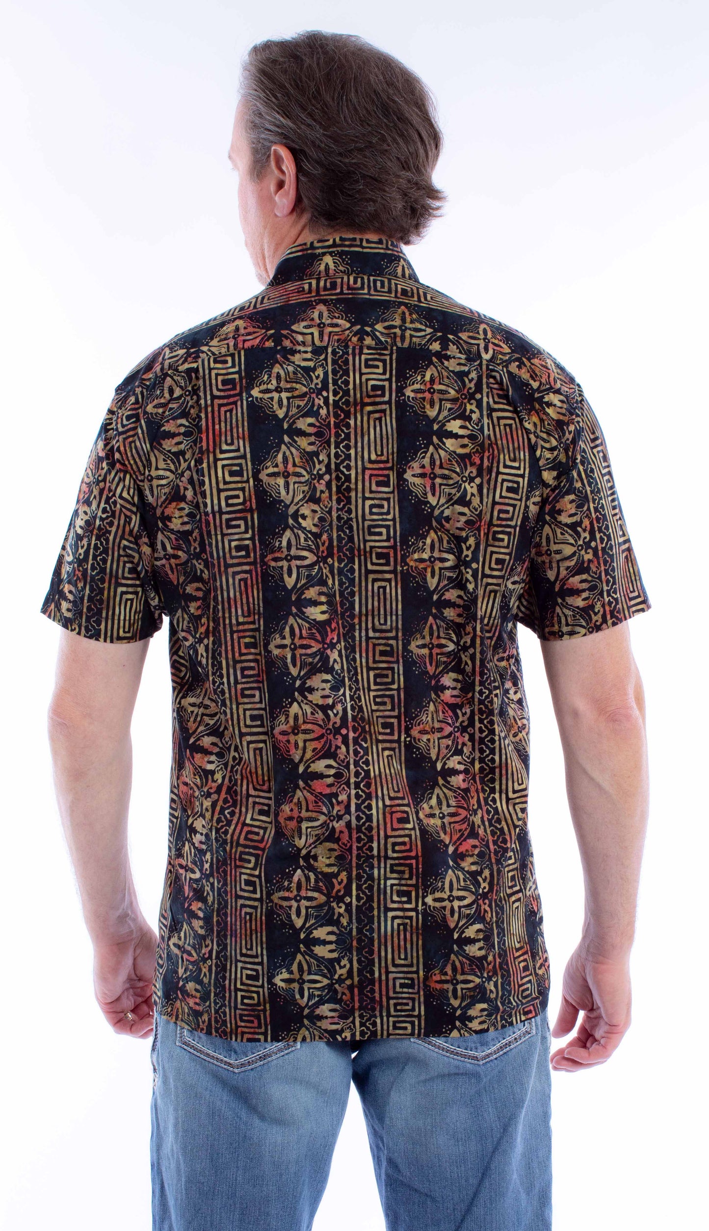 Scully Western Men's Batik Allover Print Shirt in Black