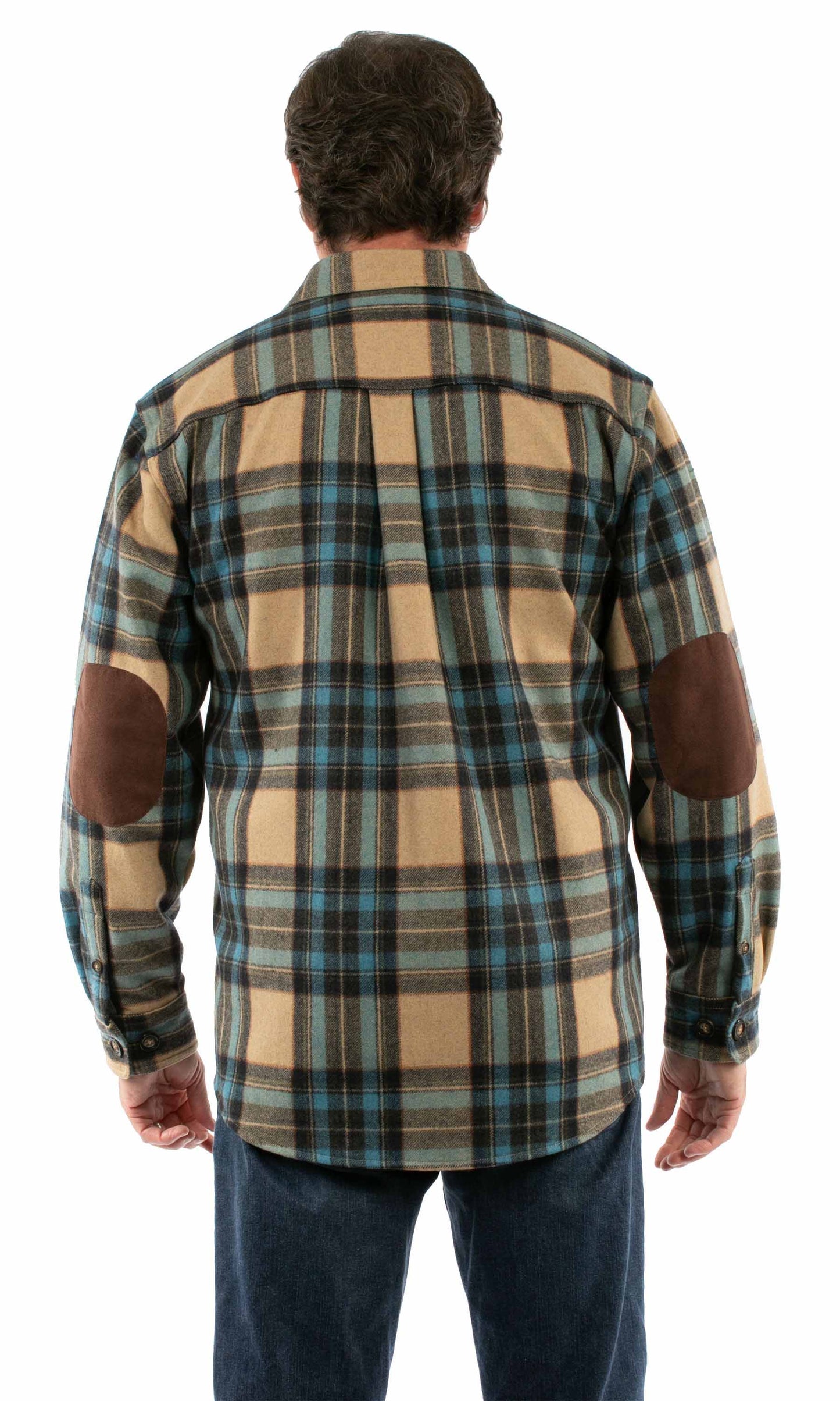 Scully Western Men's Heavy Weight Plaid Flannel Shirt in Tan