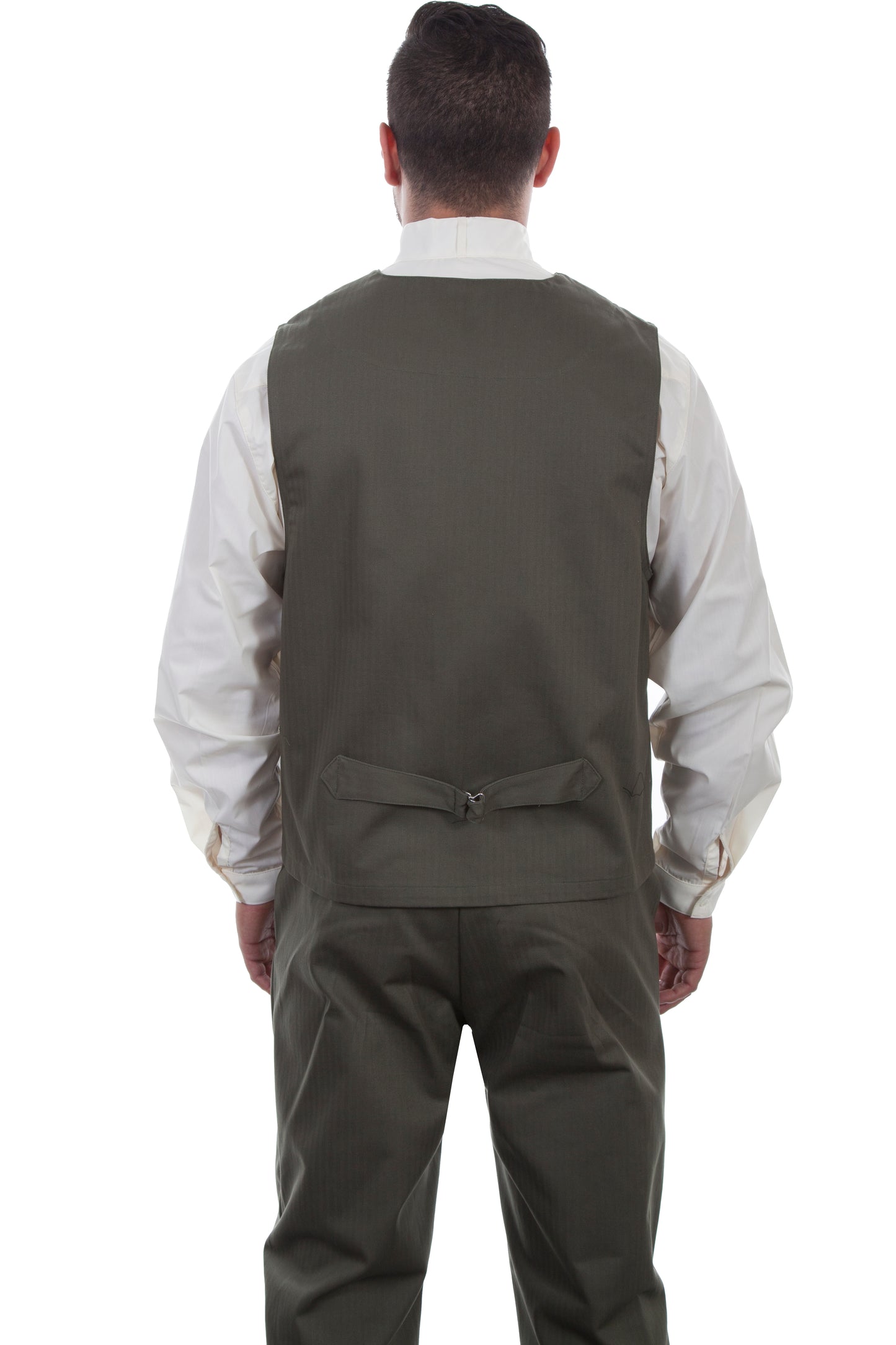 Scully Men's Herringbone Unlined Vest in Army