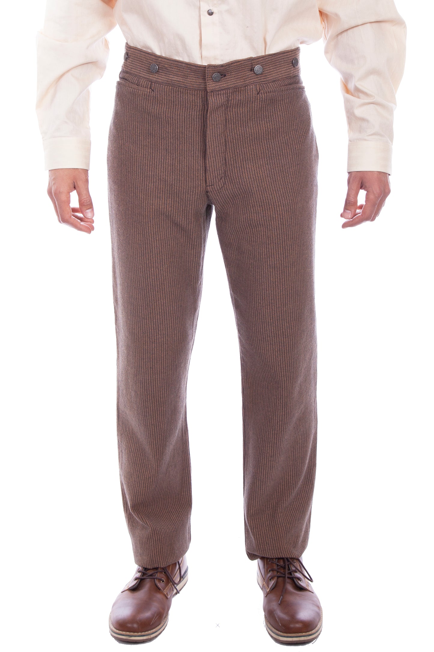 Scully Men's Wahmaker Wahmaker Raised Dobby Stripe Tall Pants in Taupe