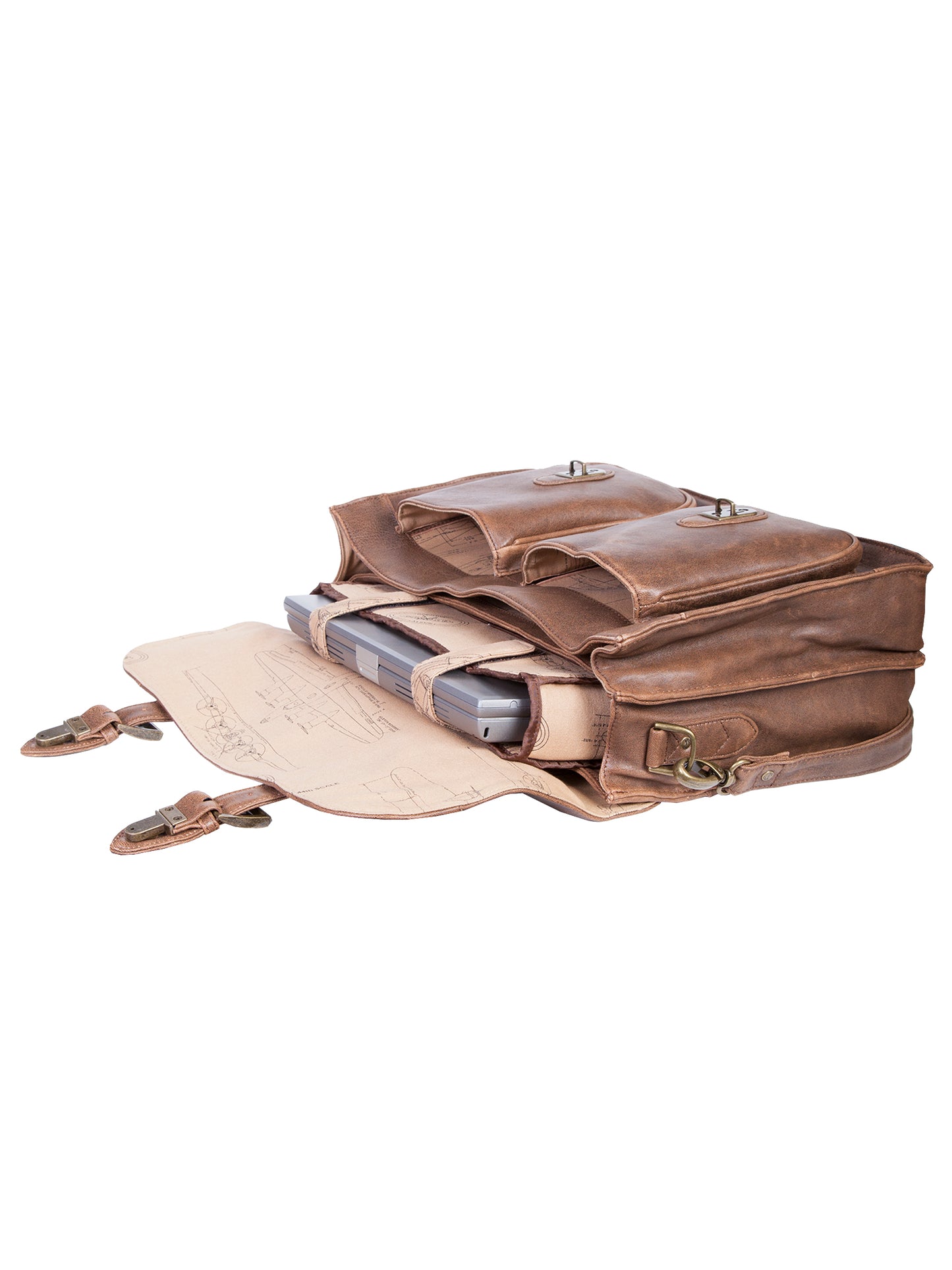 Scully Men's Classic School Bag in Antique Walnut Brown
