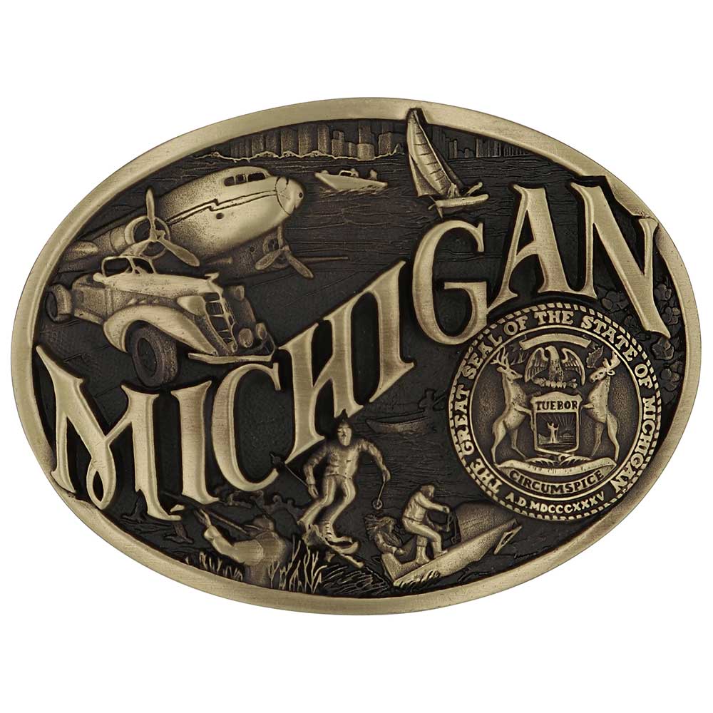 Montana Silversmiths Michigan State Heritage Attitude Buckle