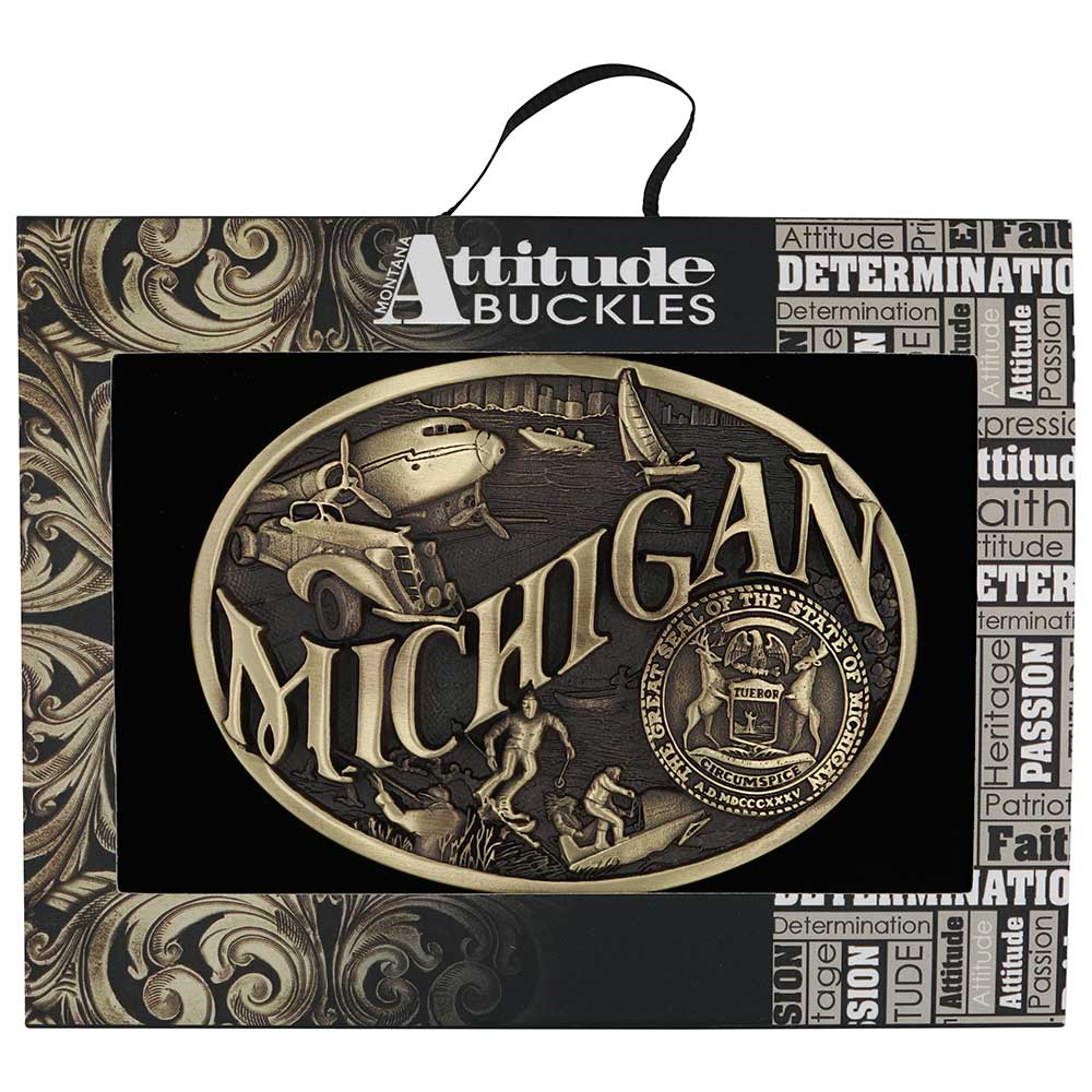 Montana Silversmiths Michigan State Heritage Attitude Buckle