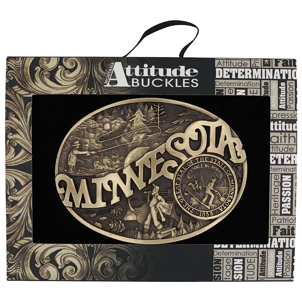 Montana Silversmiths Minnesota State Heritage Attitude Buckle