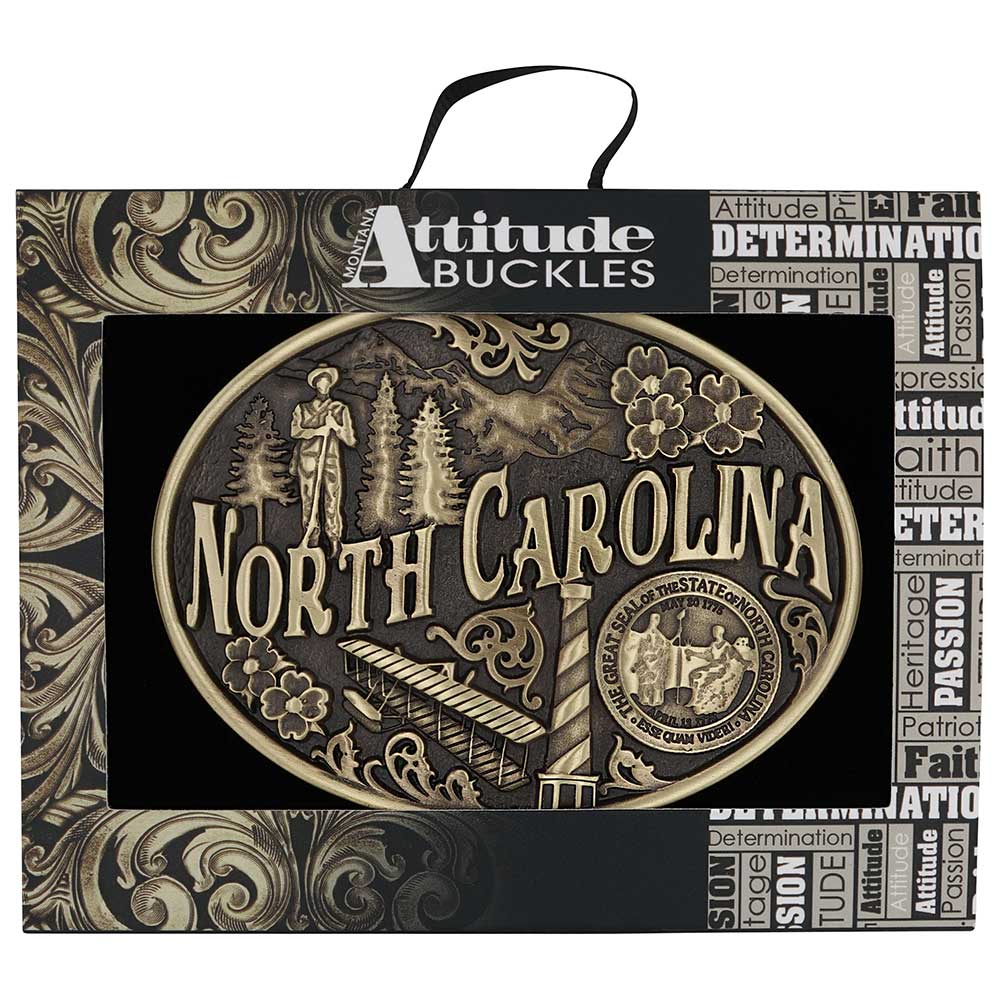 Montana Silversmiths North Carolina State Heritage Attitude Buckle