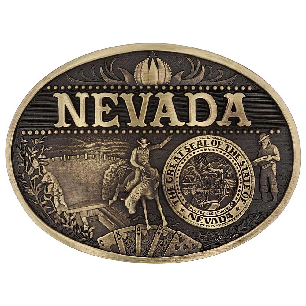 Montana Silversmiths Nevada State Heritage Attitude Buckle