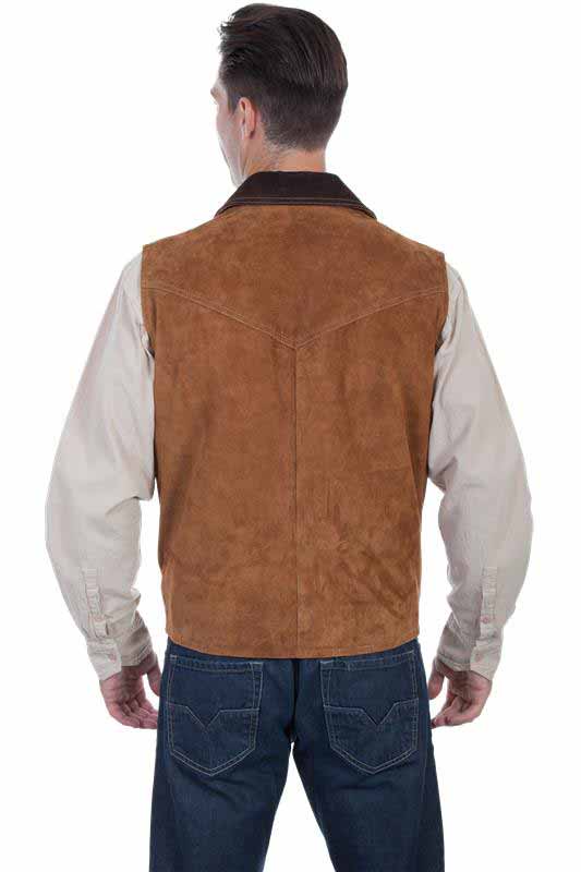 Scully Men's Two Tone Concealed Carry Suede Vest in Cafe Brown