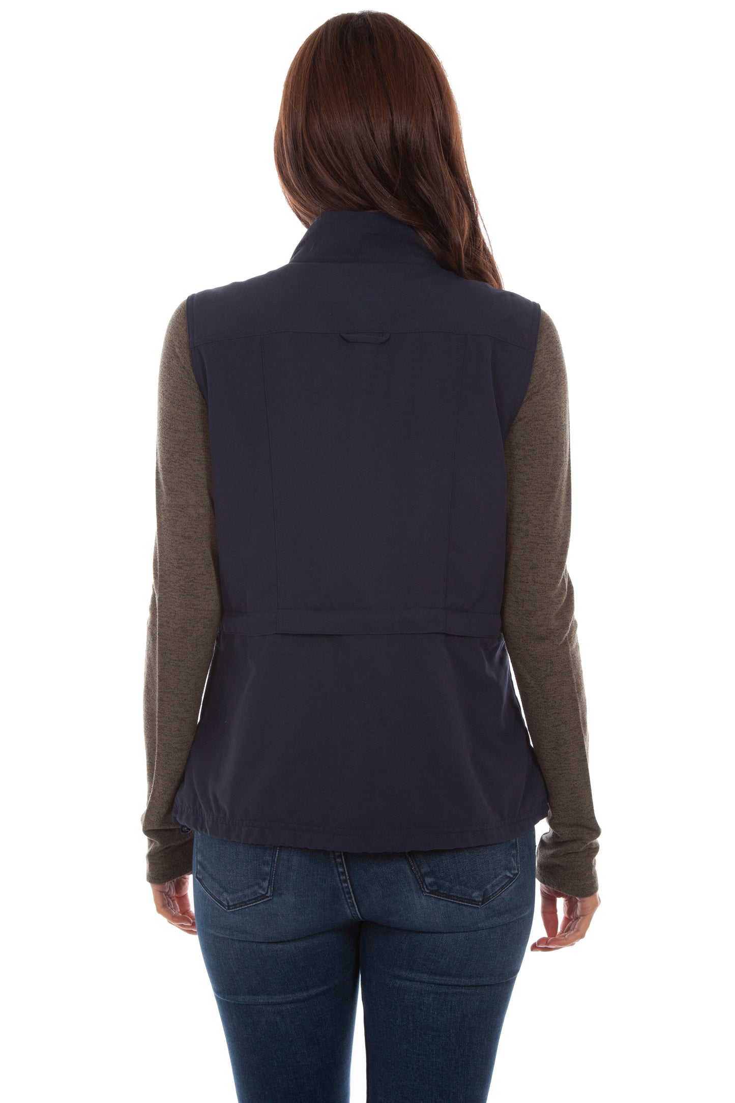Scully Western Women's Multi Pocket Nylon Zip Vest in Midnight Sky