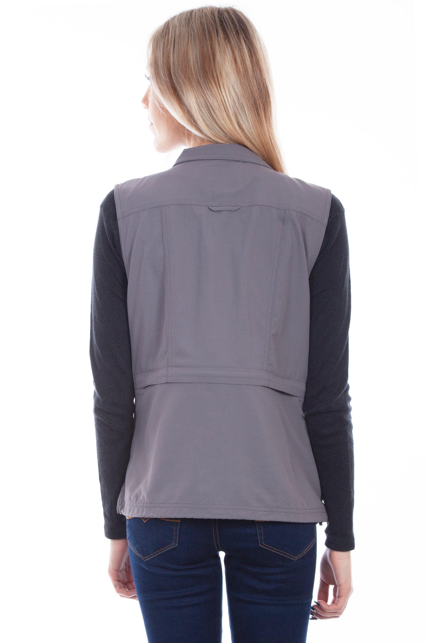 Scully Western Women's Multi Pocket Nylon Vest in Silver