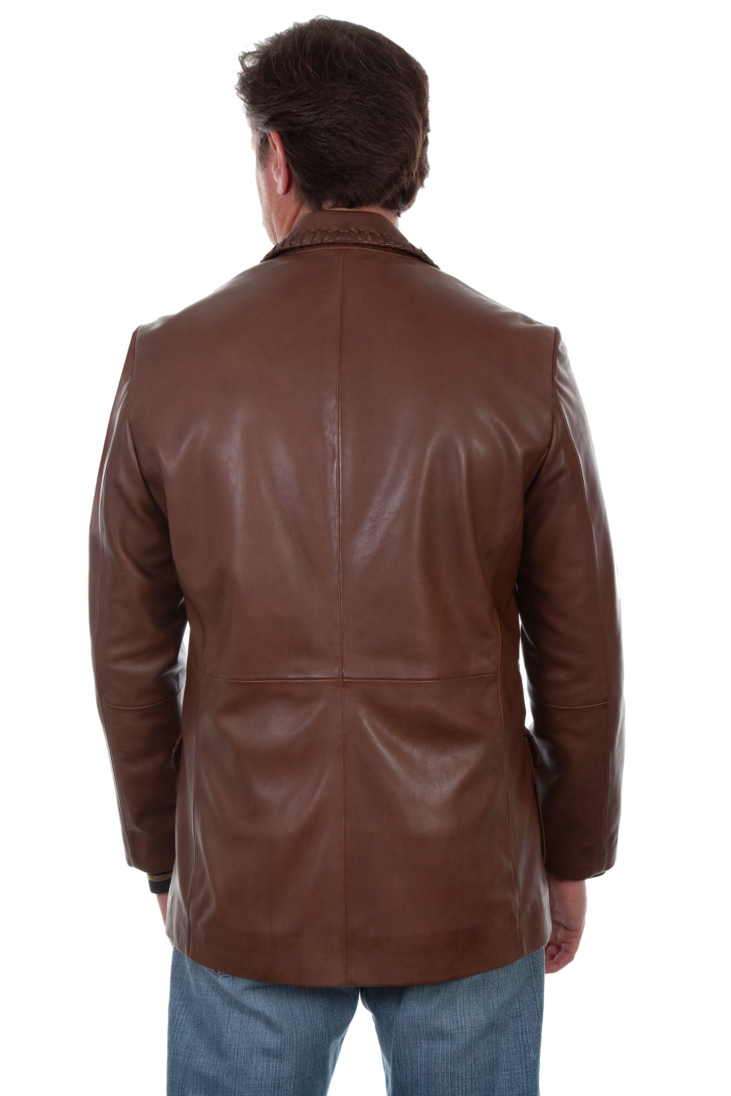 Scully Western Men's Leather Button Blazer Jacket in Chocolate