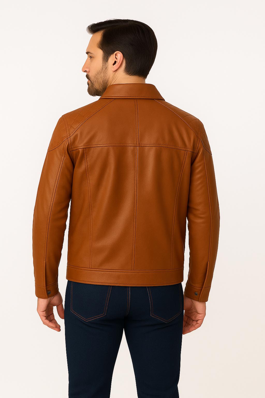 Scully Men's Leatherwear Washed Lamb Leather Jacket in Brown