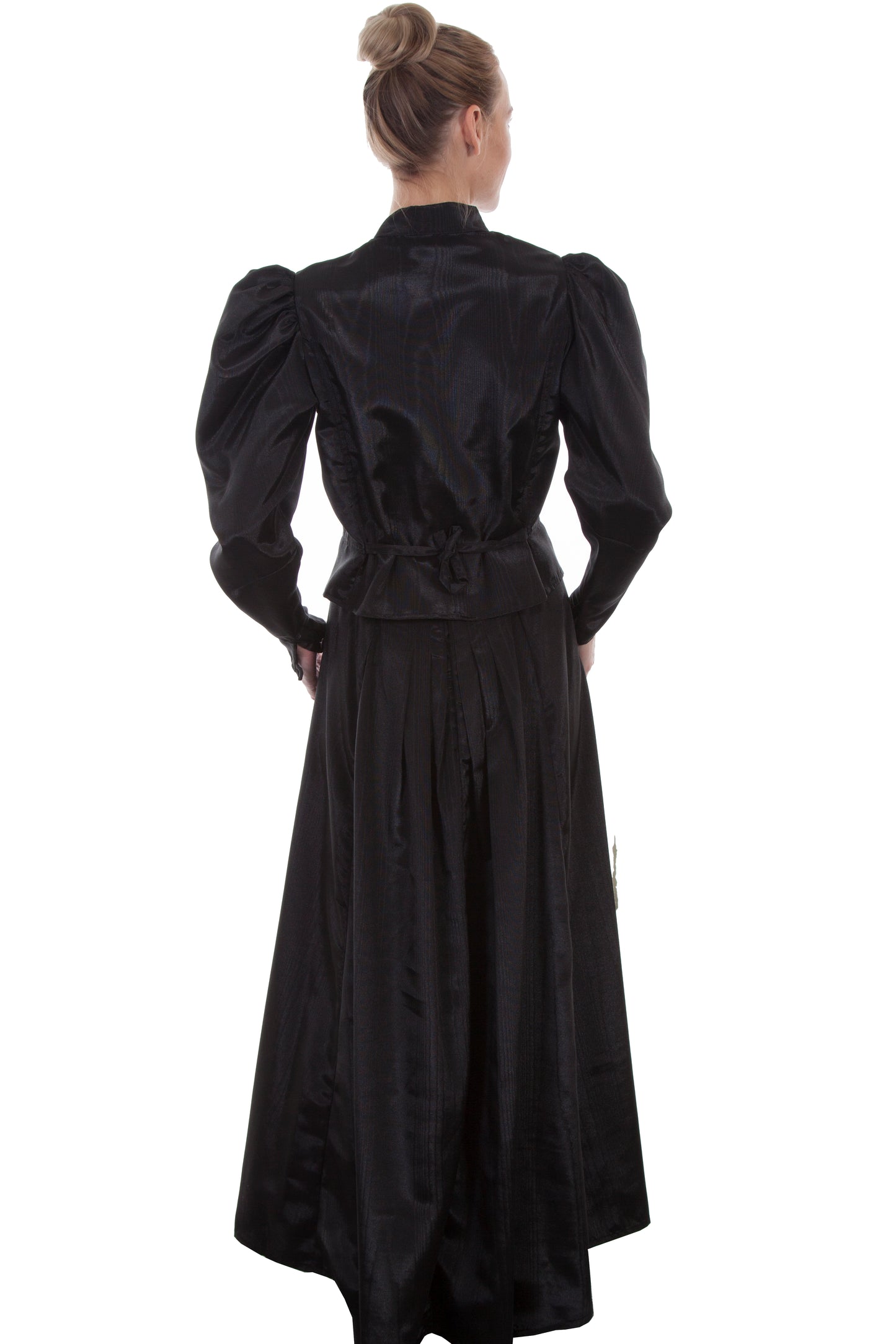 Scully Women's Moire Tie Back Blouse in Black