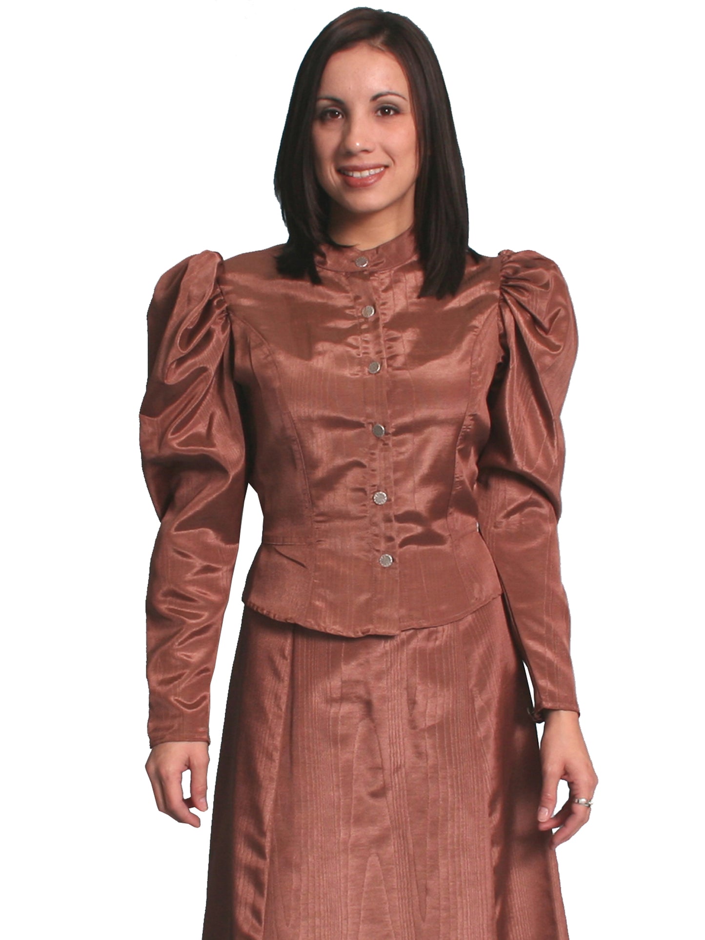 Scully Women's Moire Tie Back Blouse in Chocolate
