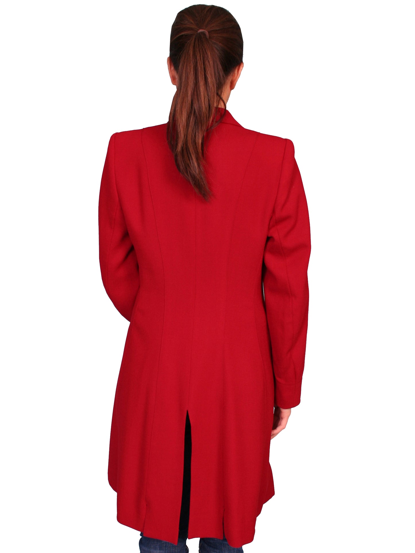 Scully Women's Wahmaker Crepe Wool Frock Coat in Dark Red