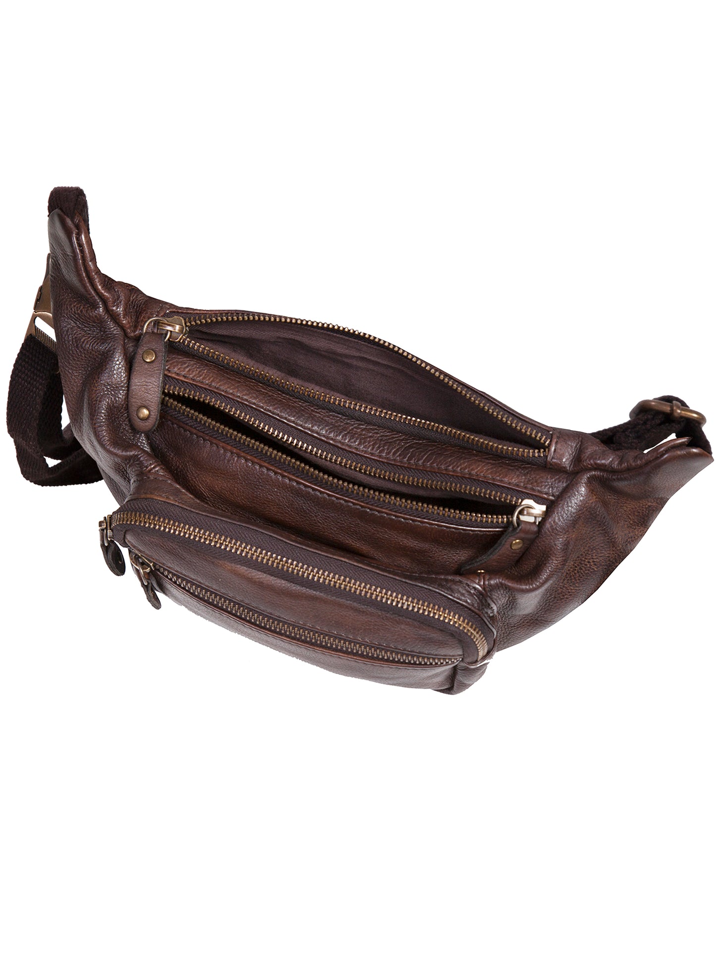 Scully Leather Waist Pouch in Chocolate
