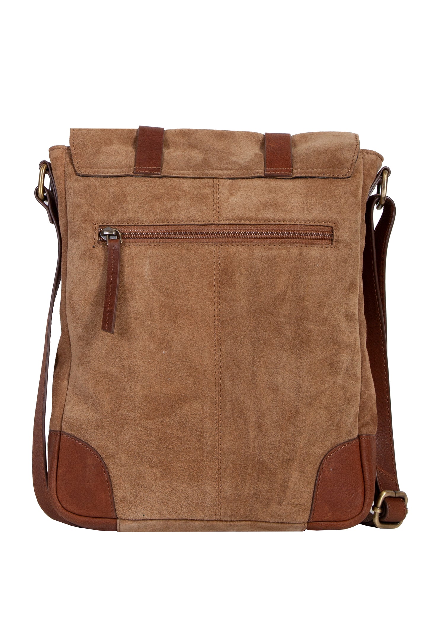Scully Suede Messenger Bag in Brown