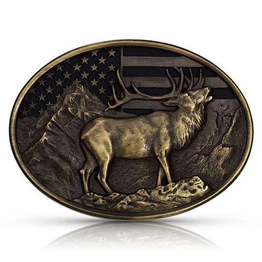 Montana Silversmiths Heritage Heart of the Mountain Elk Buckle