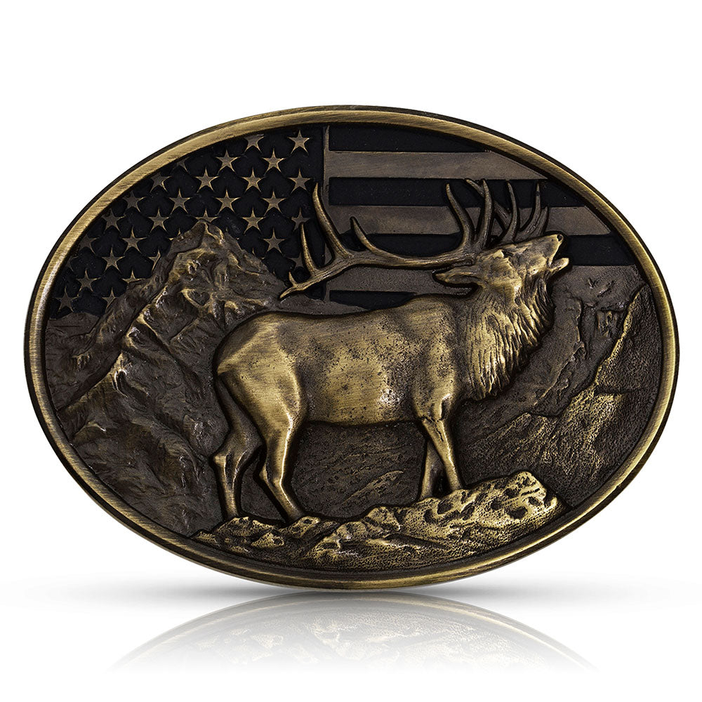 Montana Silversmiths Heritage Heart of the Mountain Elk Buckle