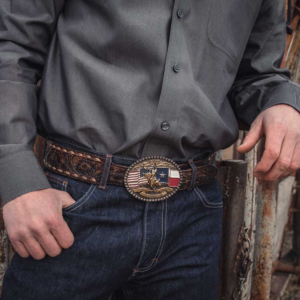 Montana Silversmiths Texas 1836 Attitude Belt Buckle