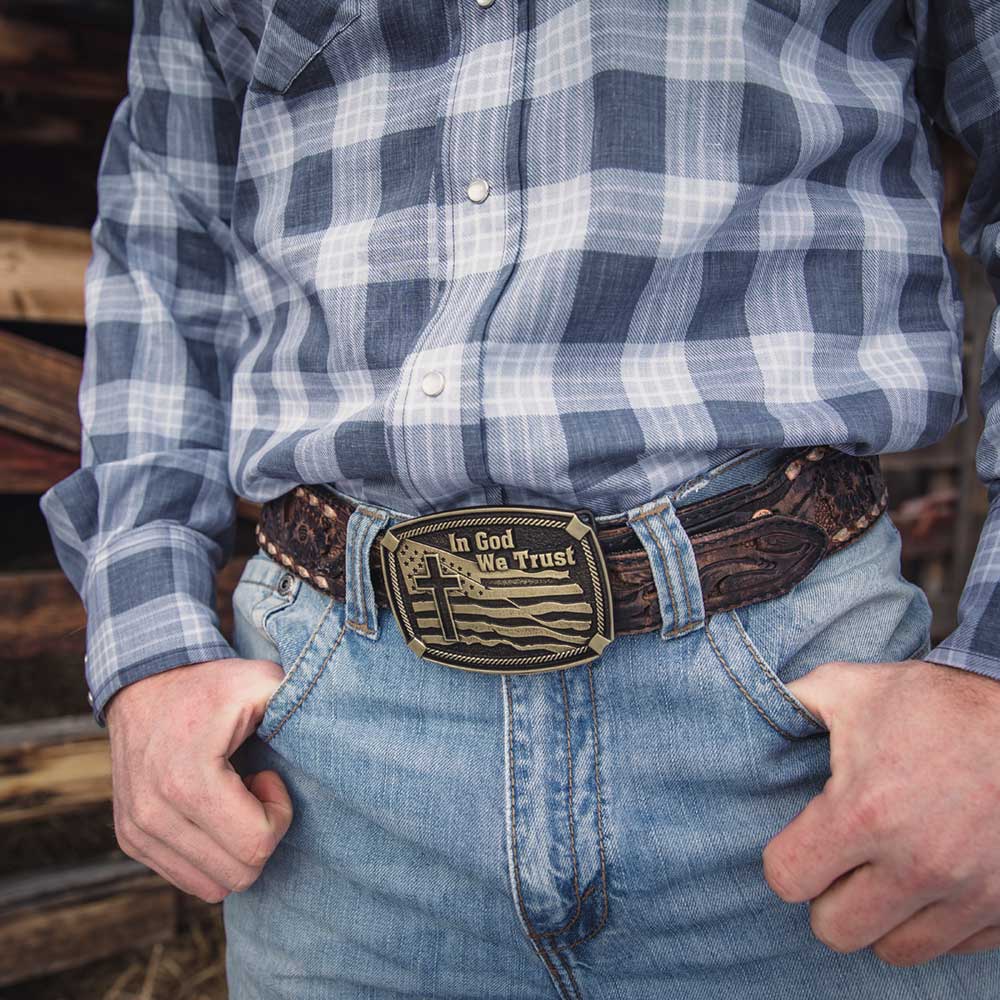 Montana Silversmiths In God We Trust Heritage Attitude Buckle