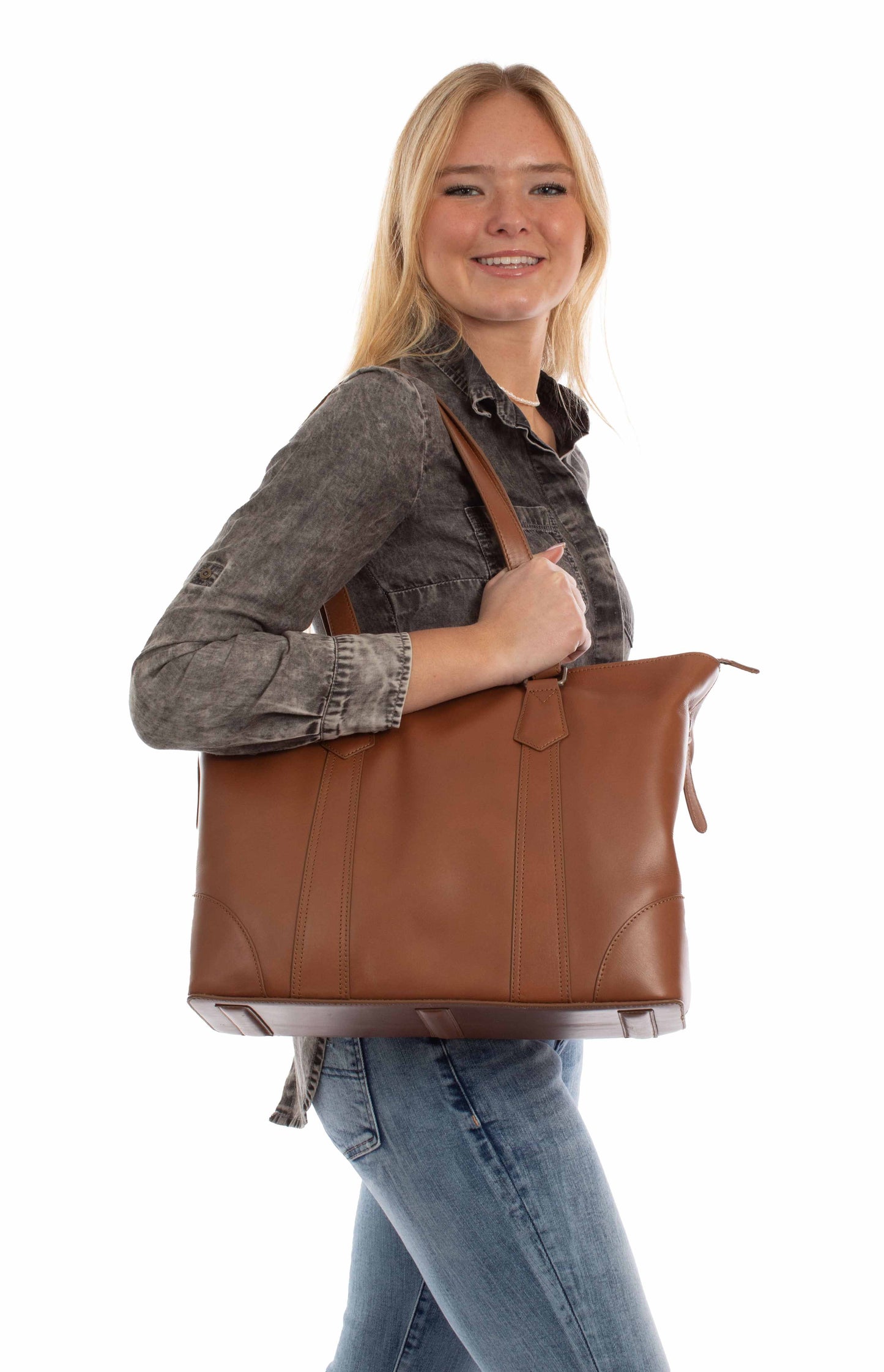 Scully Women's Concealed Carry Hand Bag in Brown