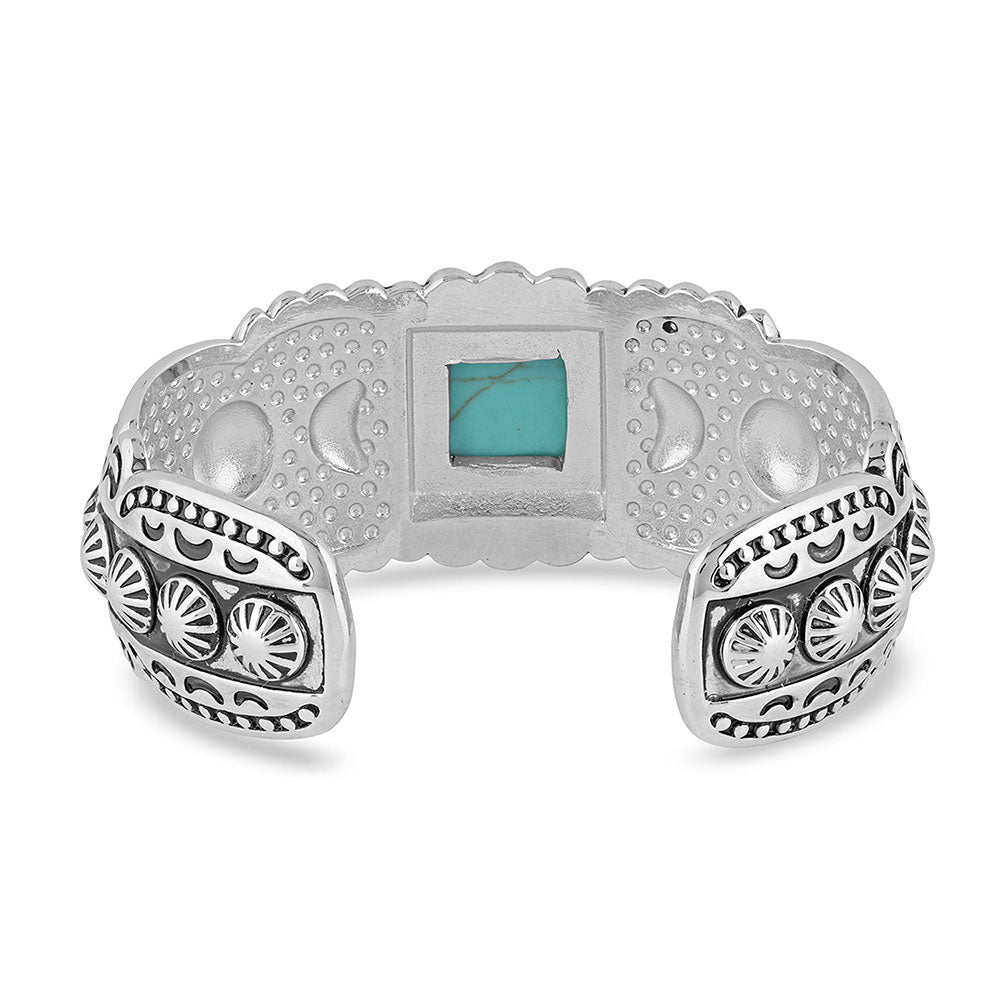 Montana Silversmiths Flourished Turquoise Cuff Bracelet