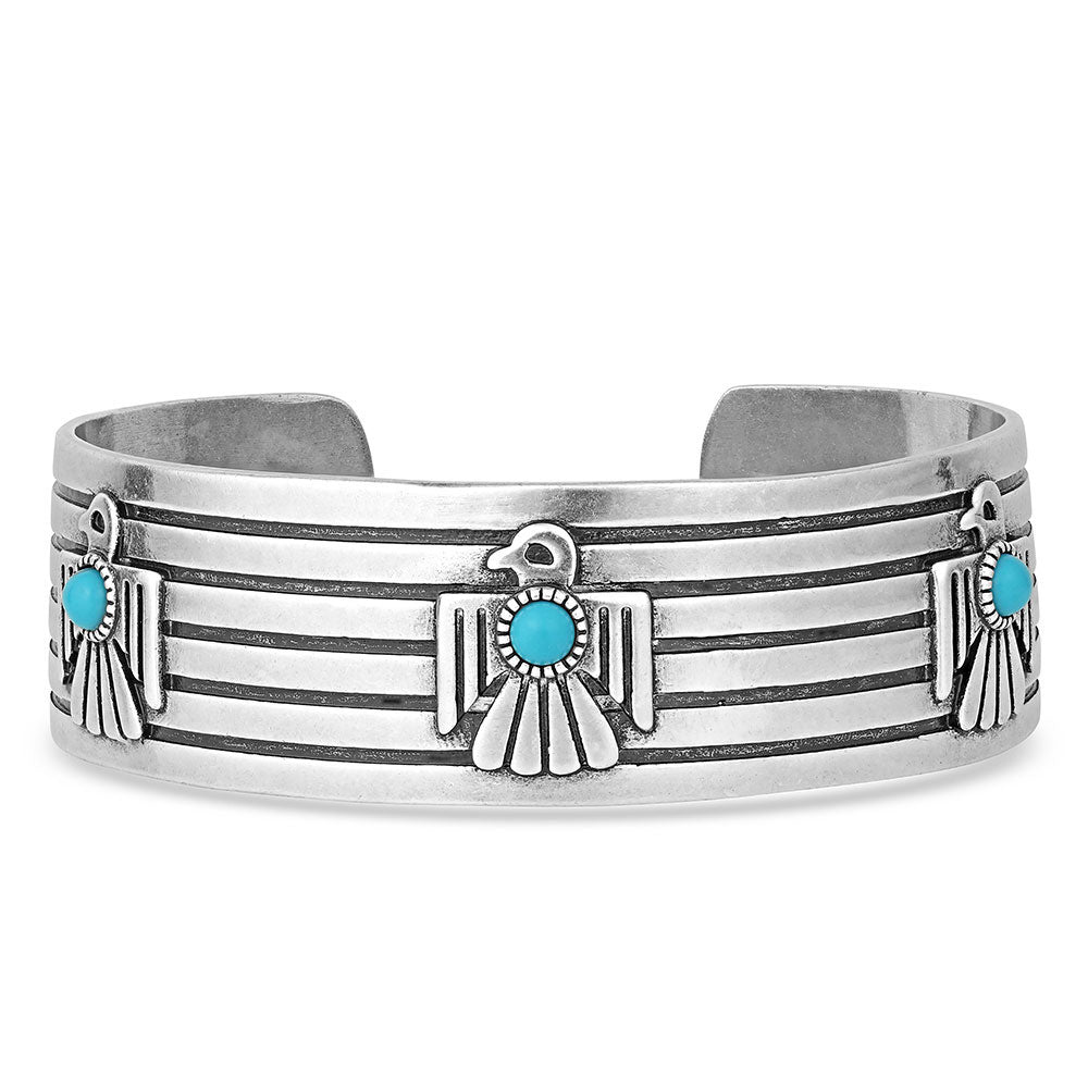 Montana Silversmiths Western Lifestyle Turquoise Cuff Bracelet - Rising Above Thunderbird Turquoise