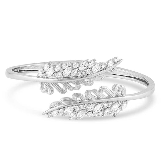 Montana Silversmiths Ladies Feather Cuff Bracelet Western Inspired - Feathers Crystal