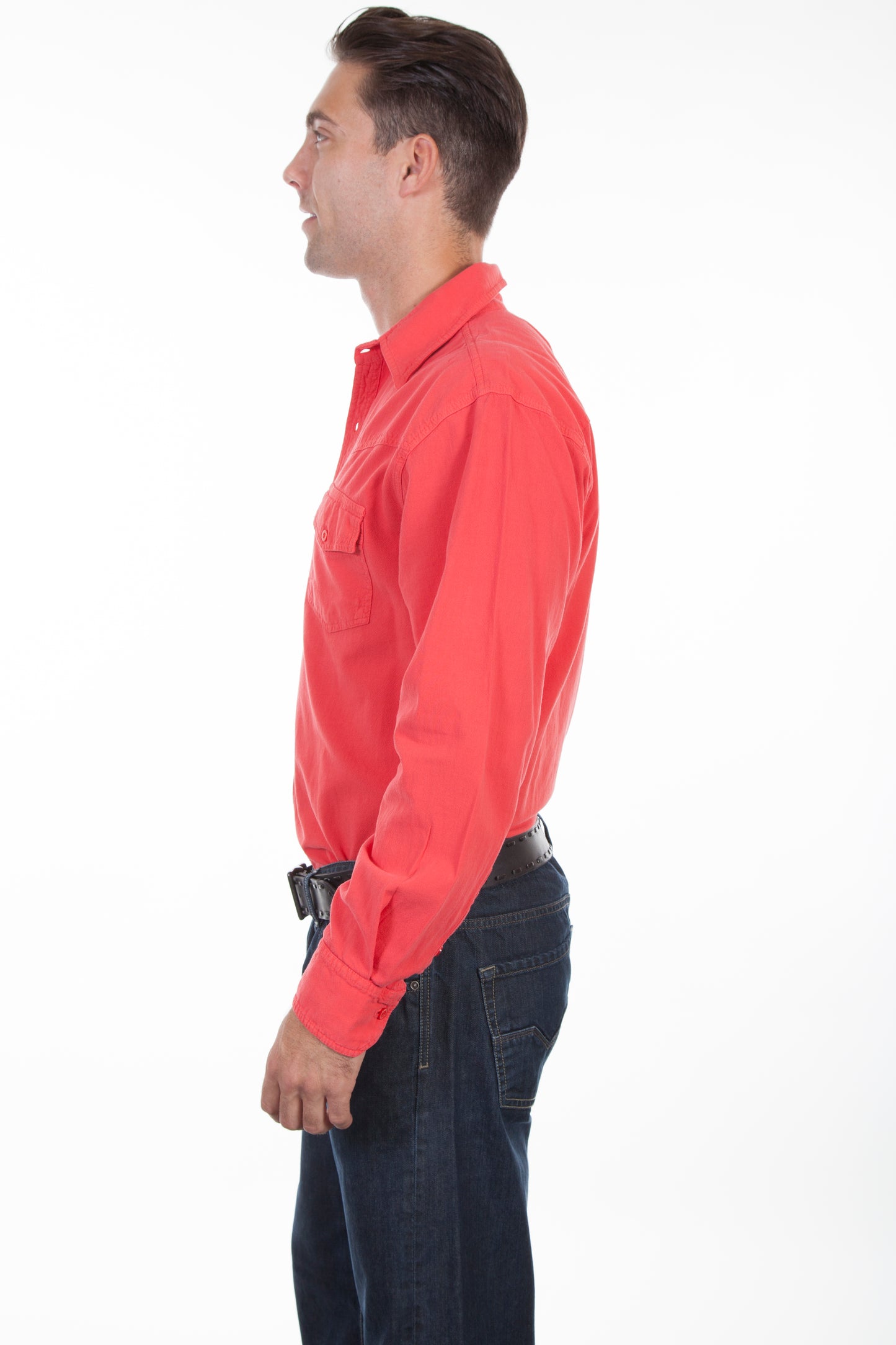 Scully Western Men's Cantina Yoke Shirt in Cayenne