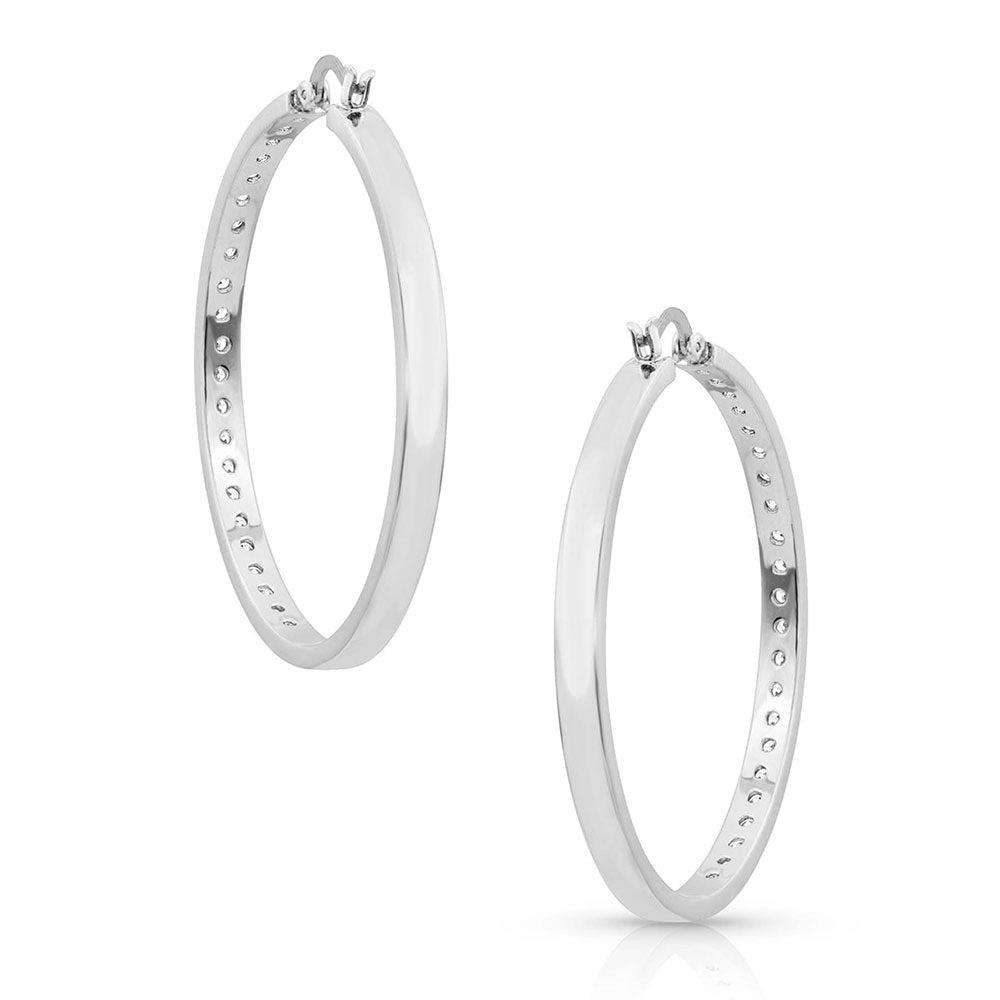 Montana Silversmiths Star Light Lined Hoop Earrings