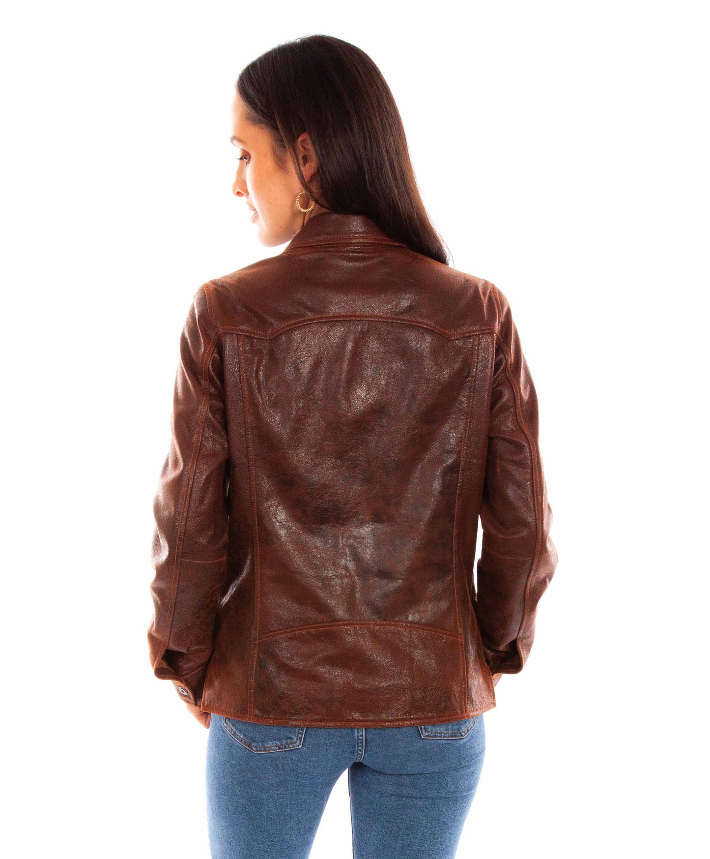 Scully Leather Women's Brown Snap Front Jacket