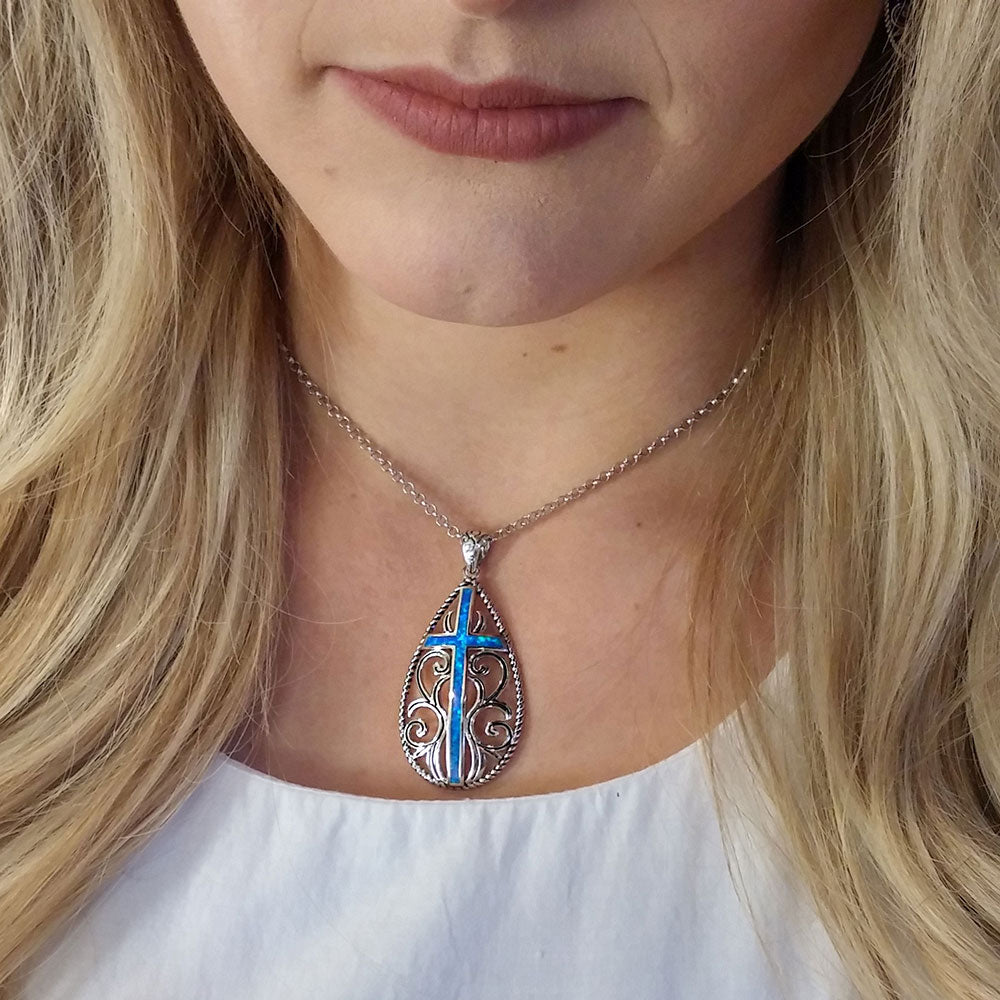 Montana Silversmiths Filigree Water Lights Cross Necklace