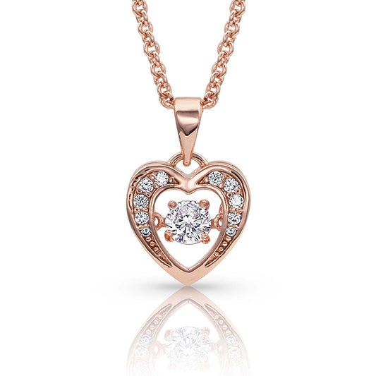 Montana Silversmiths Let'S Dance A Little Dance Rose Gold Heart Necklace